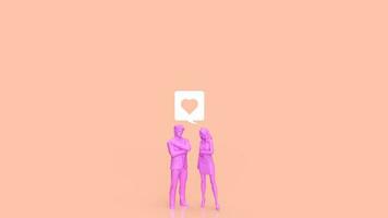 de Mens en vrouw figuur voor liefde concept 3d renderen foto