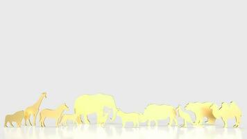 de goud dier bord voor wild leven soorten 3d renderen foto