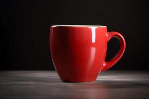 rood thee of koffie mok kant visie. ai gegenereerd foto