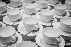 verzameling van divers koffie cups foto
