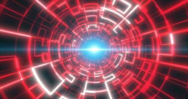 abstract rood gloeiend neon laser tunnel futuristische hi-tech met energie lijnen, abstract achtergrond foto