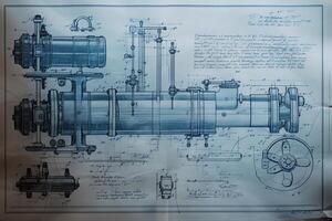 technisch blauwdruk. ai gegenereerd foto