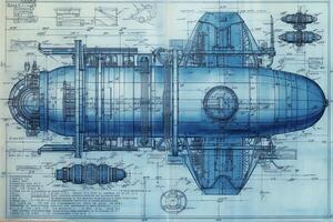 technisch blauwdruk. ai gegenereerd foto