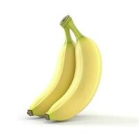 banaan geïsoleerd Aan wit achtergrond met knipsel pad, genereren ai foto