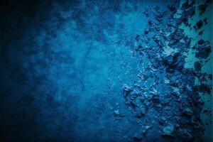 een donker blauw muur met pellen verf. abstract, grunge, generatief ai illustratie. foto