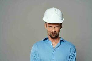 grappig mannetje ingenieur werk uniform professioneel bouw foto