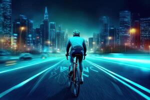 sportman ritten een fiets, illustratie ai generatief foto