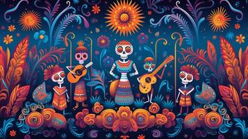 dag van de dood, dia de los muertos. illustratie ai generatief foto