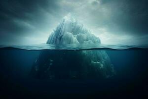 onderwater- ijsberg opwarming. genereren ai foto