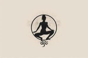 yoga meditatie symbool logo generatief ai foto