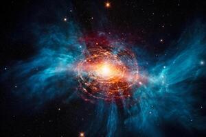 kleurrijk energie supernova explosie in ruimte abstract achtergrond generatief ai foto