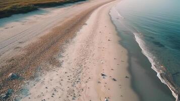 oceaan surfen golven Aan een wild mooi strand generatief ai foto