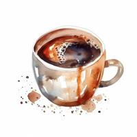 waterverf koffie beker. illustratie ai generatief foto