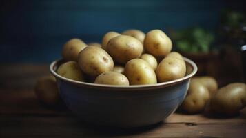 gekookt nieuw aardappel. illustratie ai generatief foto