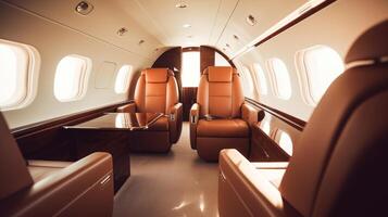 interieur van luxueus privaat Jet illustratie ai generatief foto