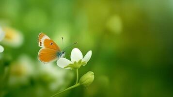 anemoon bloem met vlinder. illustratie ai generatief foto