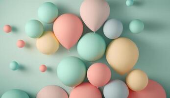 verjaardag achtergrond met ballonnen. illustratie ai generatief foto