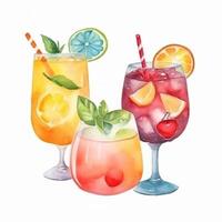 waterverf zomer cocktail. illustratie ai generatief foto