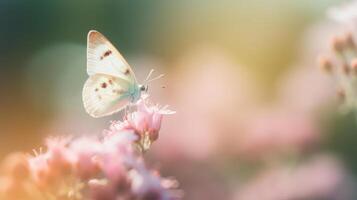 natuurlijk achtergrond met vlinder. illustratie ai generatief foto