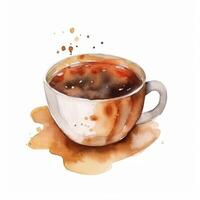 waterverf koffie beker. illustratie ai generatief foto