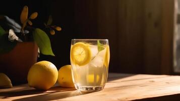 glas van limonade. illustratie ai generatief foto