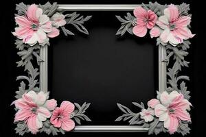 bruiloft uitnodiging sjabloon met elegant bloemen ontwerp foto
