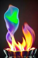 warmte Golf - een helder en kleurrijk beweging van brand en wervelingen foto