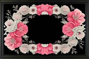 bruiloft uitnodiging sjabloon met elegant bloemen ontwerp foto