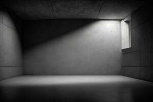 donker leeg beton muur kamer stadium modern panoramisch getextureerde achtergrond ai gegenereerd foto