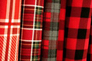 knus rood flanel plaid materialen foto