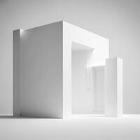 wit minimalistisch interieur, abstract achtergrond. generatief ai foto