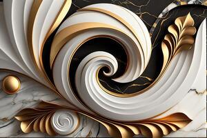 abstract kunst deco marmeren goud bloemen achtergrond. generatief ai foto