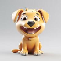 schattig grappig tekenfilm hond met grappig uitdrukking. tekenfilm karakter glimlach gezicht hond, generatief ai foto