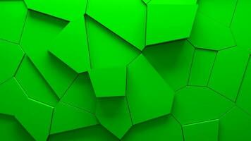 abstract geëxtrudeerd voronoi blokken achtergrond minimaal groen schoon zakelijke muur 3d meetkundig oppervlakte illustratie veelhoekige elementen verplaatsing foto