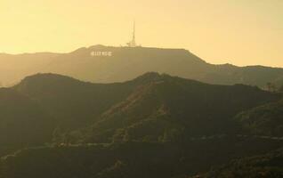 Hollywood belettering Aan de heuvels van los angeles foto