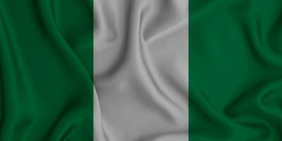 realistisch golvend vlag van nigeria, 3d illustratie foto