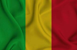 realistisch golvend vlag van Mali, 3d illustratie foto