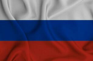 realistisch golvend vlag van Rusland, 3d illustratie foto