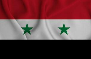 realistisch golvend vlag van Syrië, 3d illustratie foto