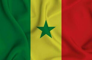 realistisch golvend vlag van Senegal, 3d illustratie foto