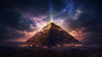 magisch piramide. illustratie ai generatief foto