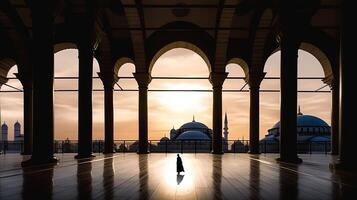 moskee achtergrond. illustratie ai generatief foto