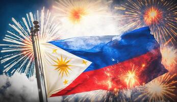 gelukkig nationaal vakantie. gevierd jaarlijks Aan juni 12 in Filipijns. ai gegenereerd. foto