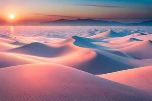 zonsondergang in de woestijn ai gegenereerd foto