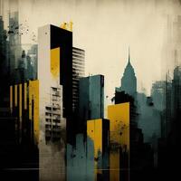 nieuw york stad abstract geel ai gegenereerd hoog kwaliteit illustratie foto