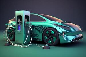 auto's met elektrobrandstof brandstof. elektrische brandstoffen of e-brandstoffen of synthetisch brandstoffen zijn een nieuw klasse van klimaatneutraal brandstoffen gemaakt van hernieuwbaar bronnen. generatief ai foto