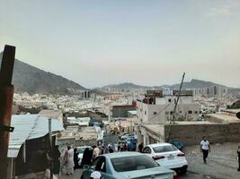 mekka, saudi Arabië, april 2023 - mooi visie van makkah stad van Jabal noor berg in mekka. de historisch grot hara is gelegen Aan de top van Jabal noor. foto