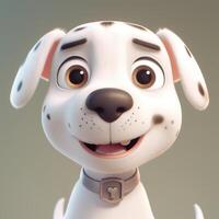 dalmatiër hond Aan een grijs achtergrond, generatief ai foto