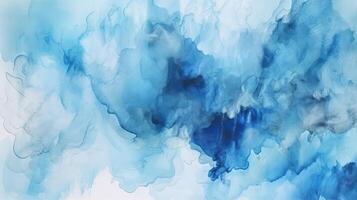 nieuwsgierig waterverf tinten bewolkt en onscherp bewolkt blauw lucht vestiging. illustratie, ai gegenereerd foto