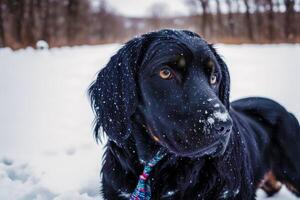 schattig gordon setter. portret van een mooi gordon setter hond spelen in de park. generatief ai foto